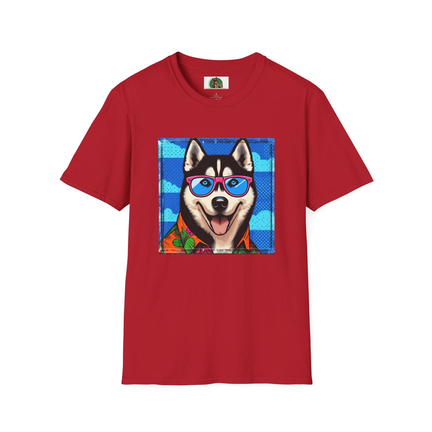 Husky T-Shirt Printify S Cherry Red 