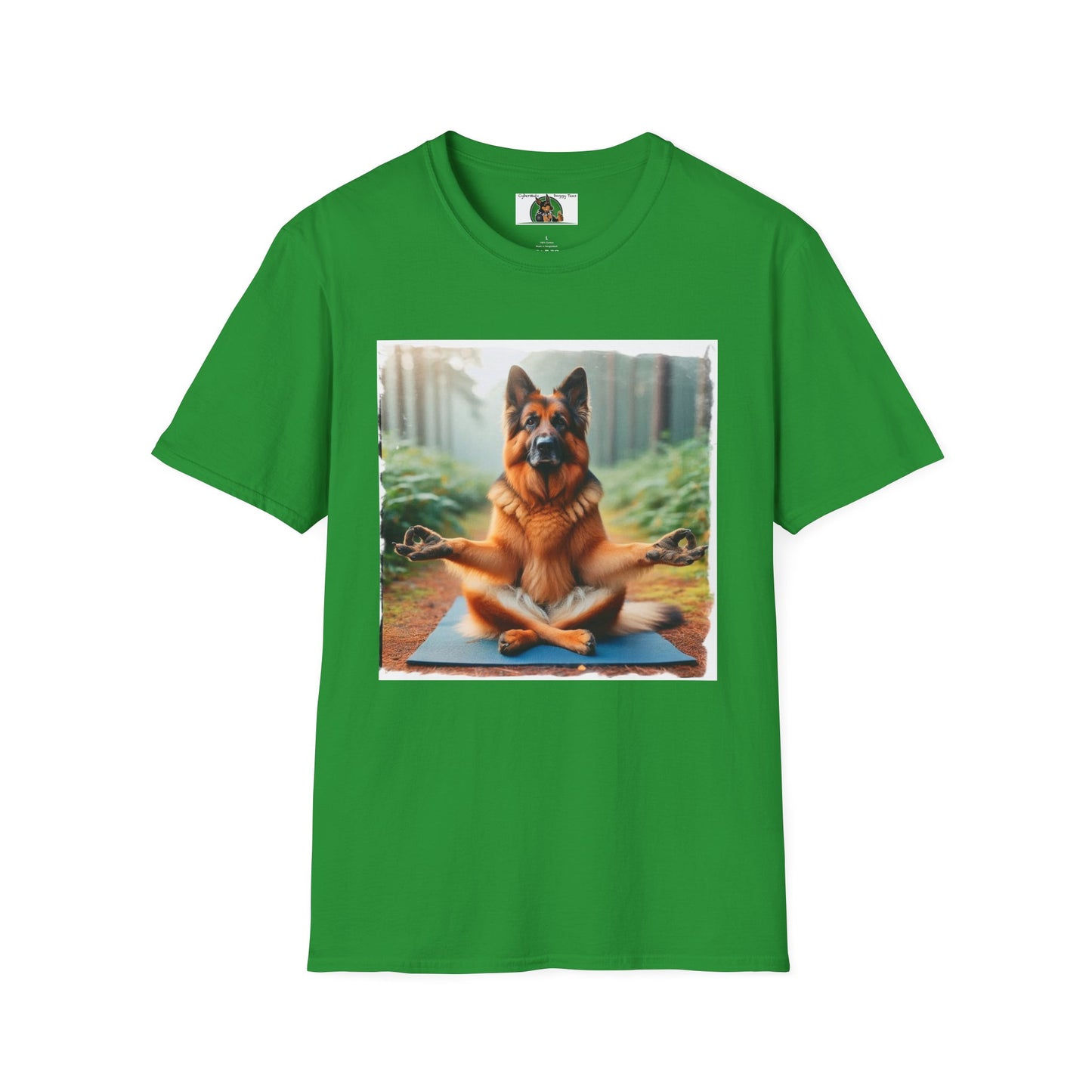 Zen German Shepherd Unisex Softstyle T-Shirt T-Shirt Printify S Irish Green