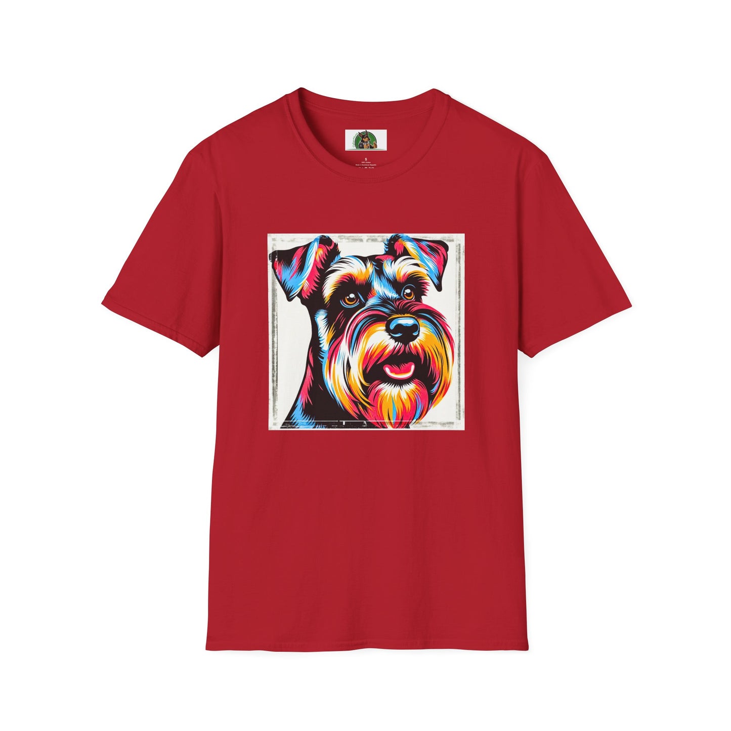 Schnauzer T-Shirt with Miniature Schnauzer Design T-Shirt Printify S Cherry Red 