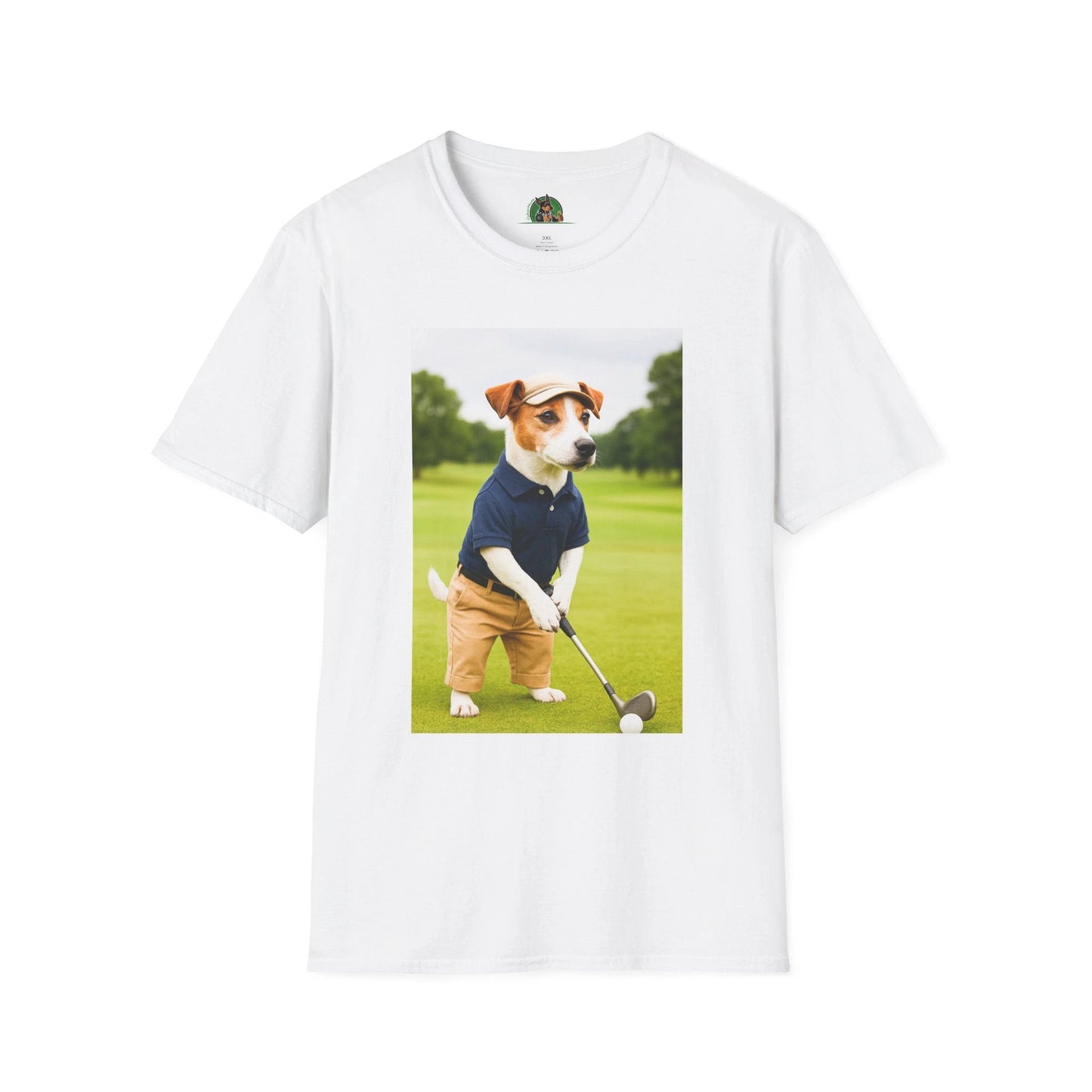 Jack Russell Golf Tee — Sports Dog T-Shirt T-Shirt Printify White S