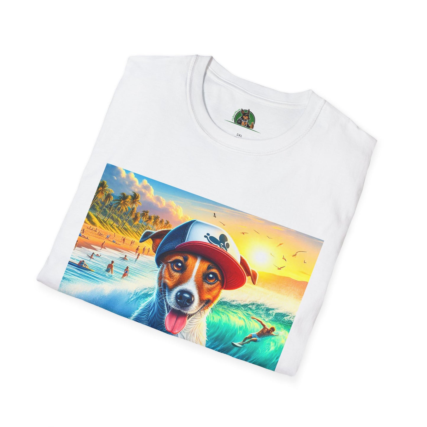 Jack Russell Boogie Boarding T-Shirt Printify