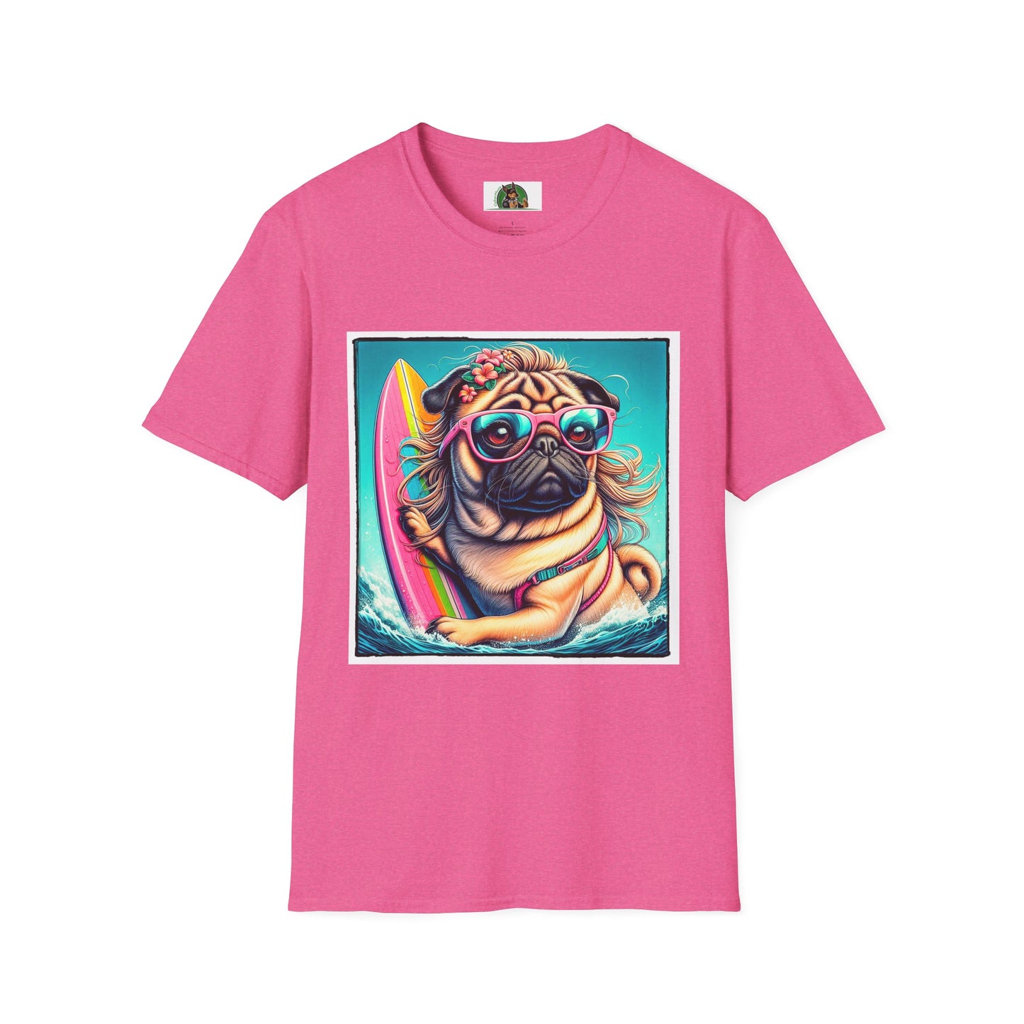 Pugs T-Shirt Printify S Heather Heliconia 