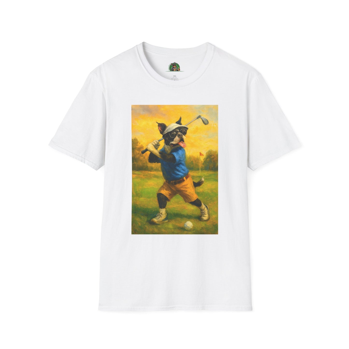 Sports Boston Terrier Golf T-Shirt T-Shirt Printify White XS