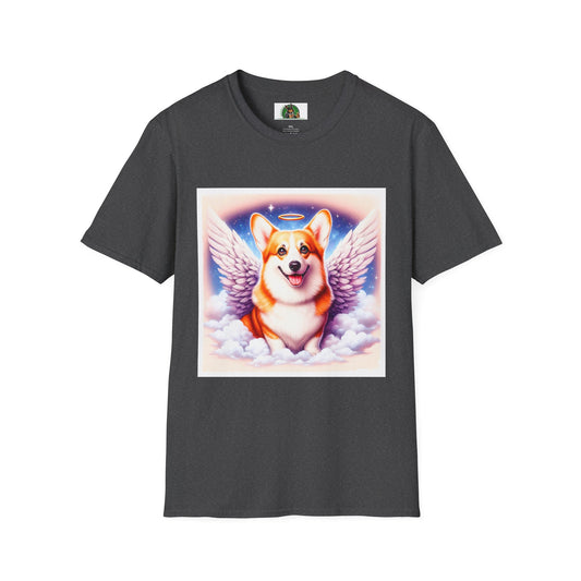 Pembroke Welsh Corgi pink angel T-Shirt Printify XS Dark Heather