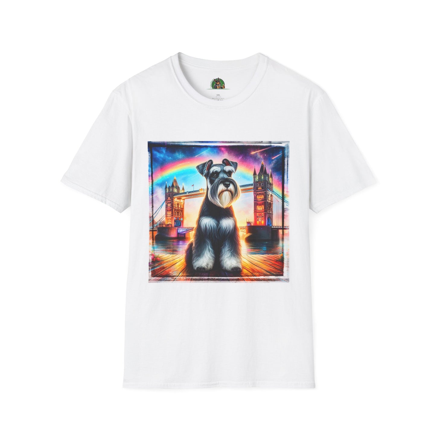 Schnauzer T-Shirt with Miniature Schnauzer Design T-Shirt Printify XS White 