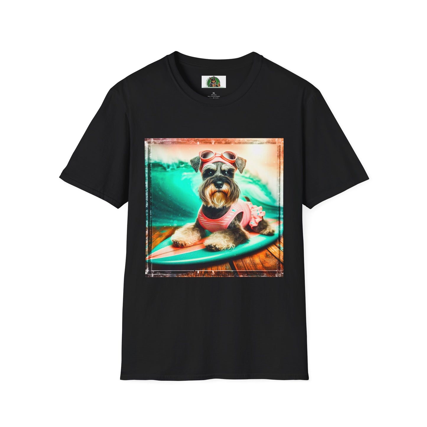 Schnauzer T-Shirt with Miniature Schnauzer Design T-Shirt Printify XS Black 