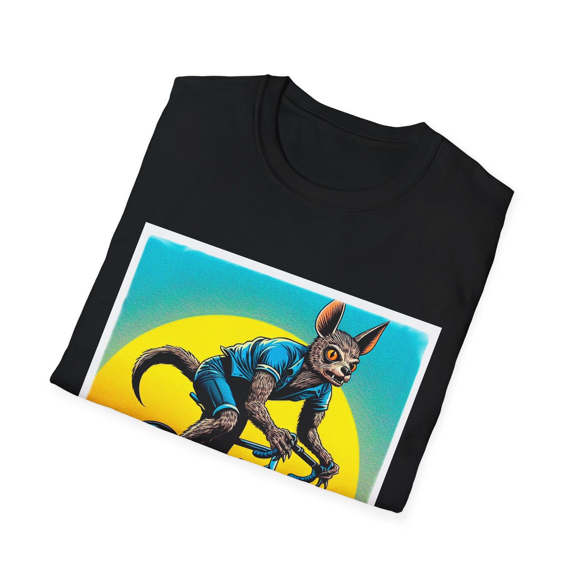 Chupacabra bike riding t shirt T-Shirt Printify