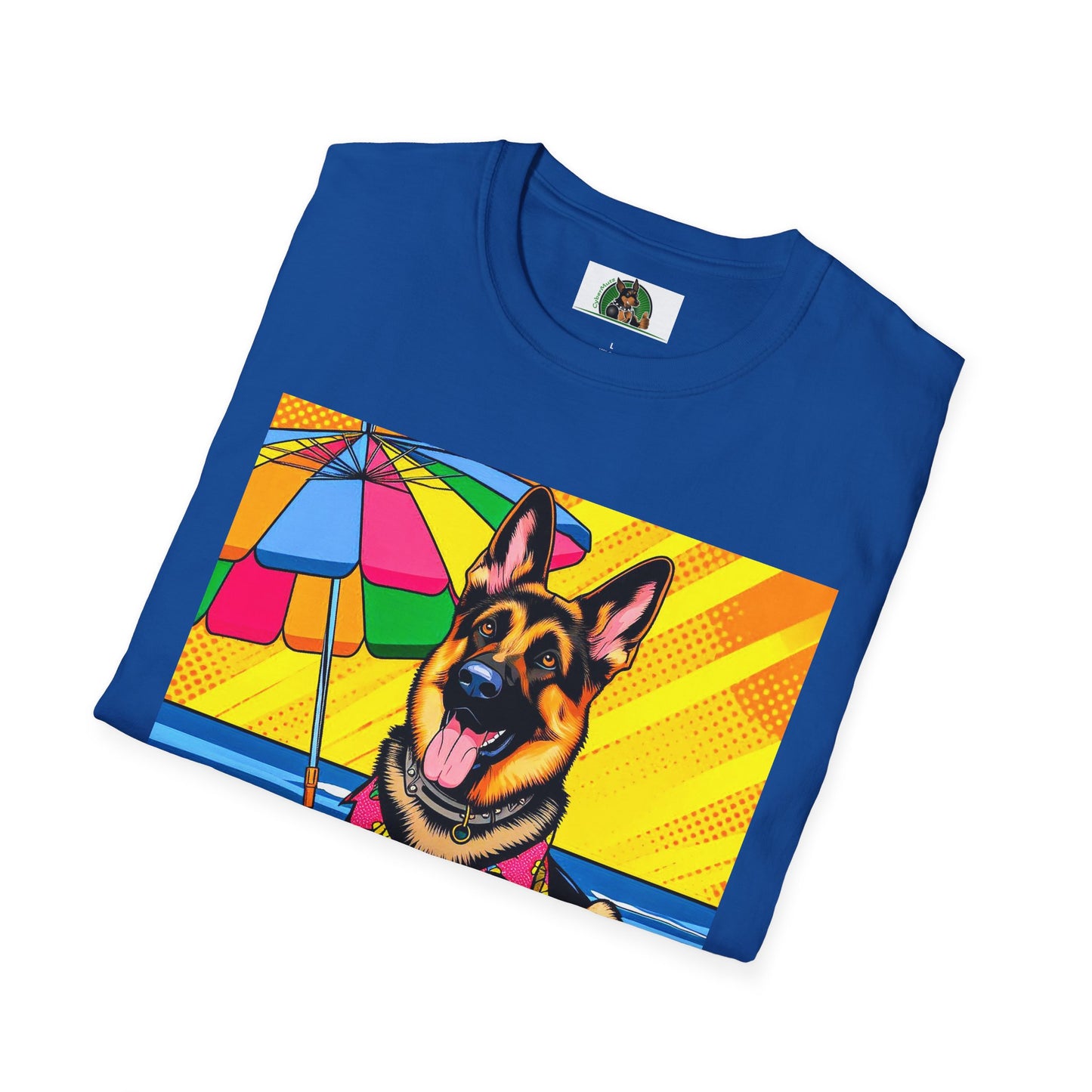 German Shepherd beach day T-Shirt Printify