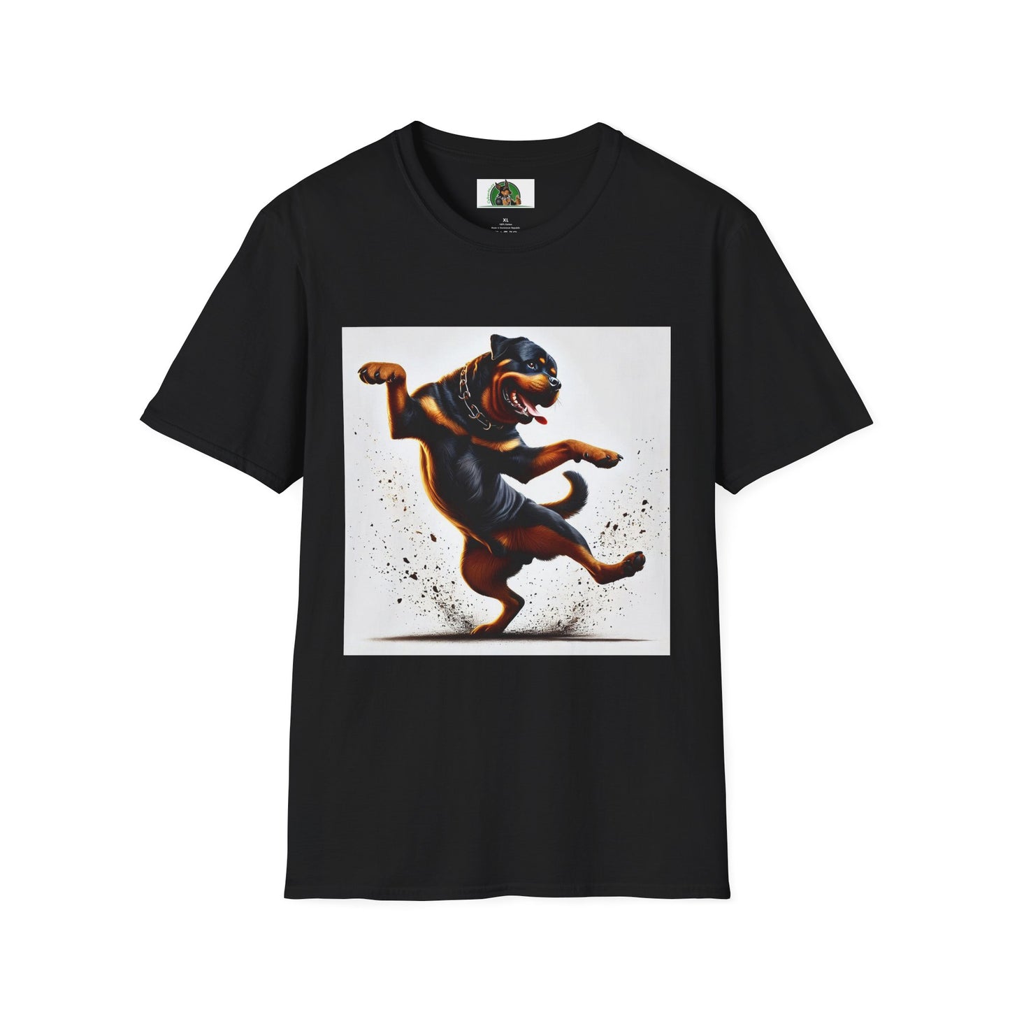 Dancing Rottweiler T-Shirt for Dog Lovers T-Shirt Printify XS Black