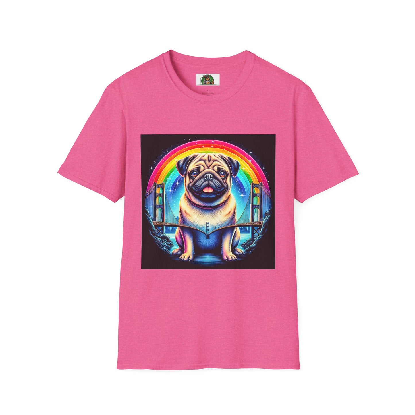 Pugs T-Shirt Printify S Heather Heliconia 