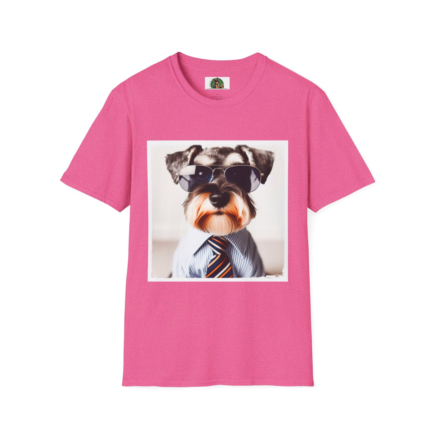 Schnauzer T-Shirt with Miniature Schnauzer Design T-Shirt Printify S Heather Heliconia 