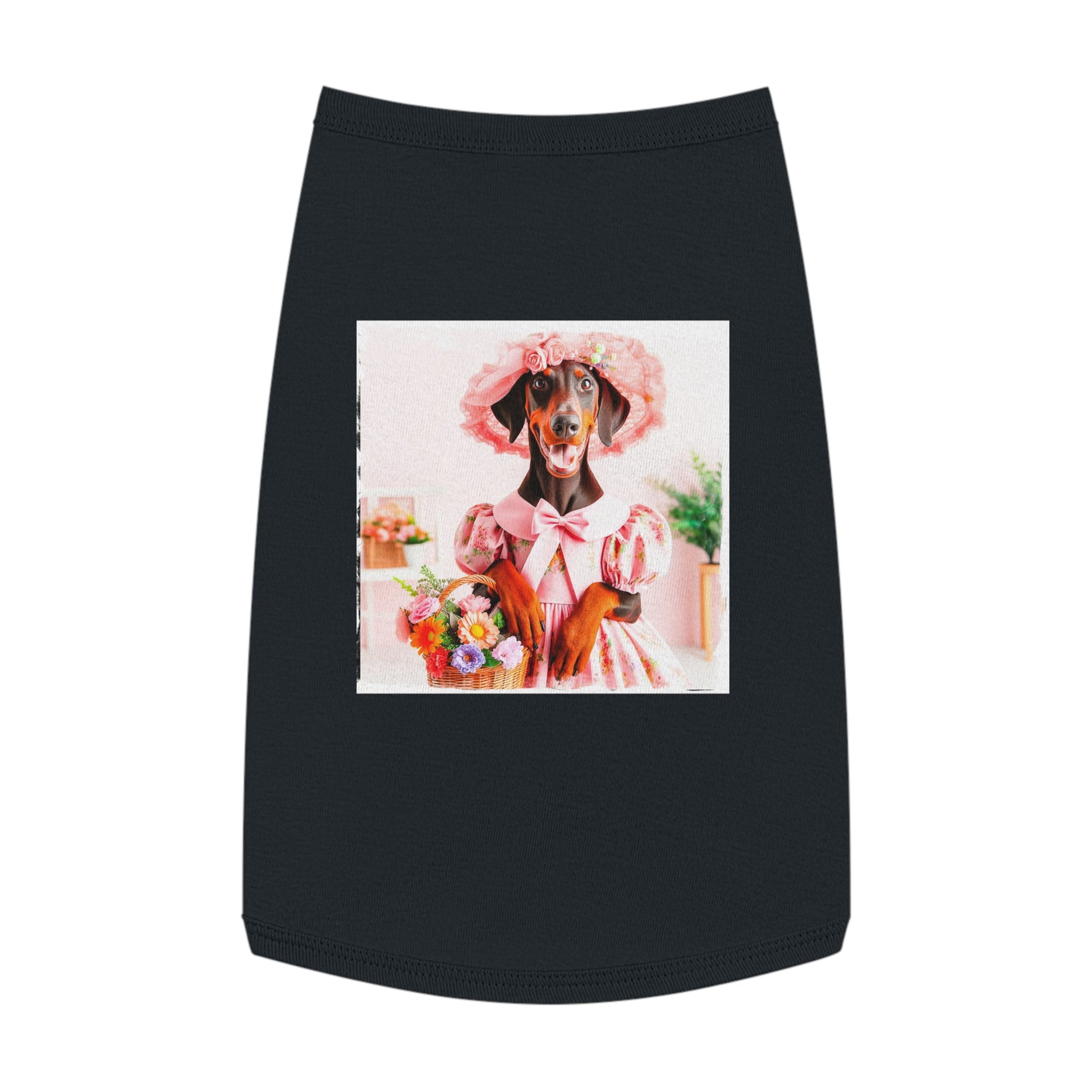 Pet Tank Top Doberman easter fun t shirt Pets Printify