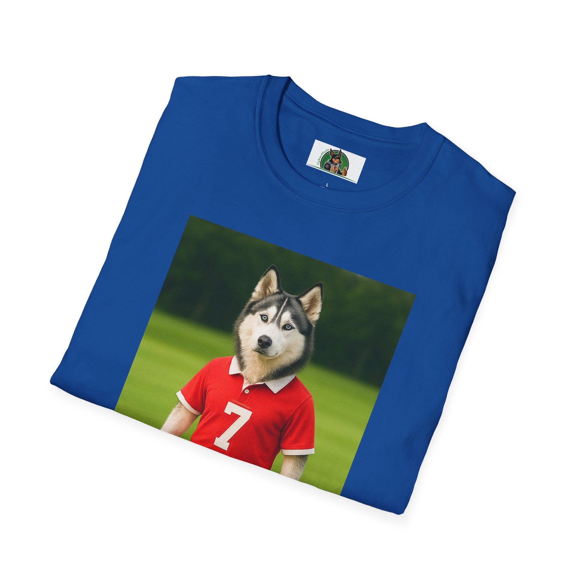 Husky Playing Golf T-Shirt — Sports Dog Tee T-Shirt Printify
