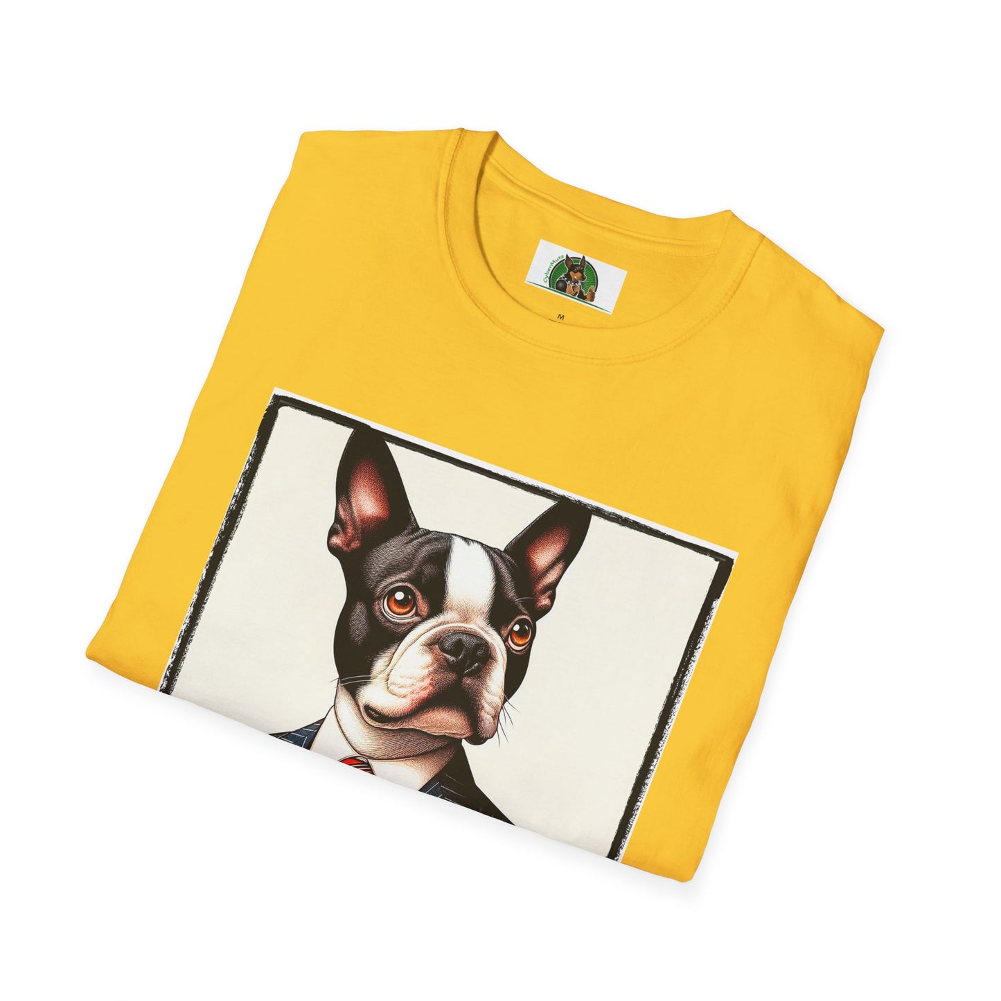 Boston Terrier Dog In Suit T-Shirt Printify   