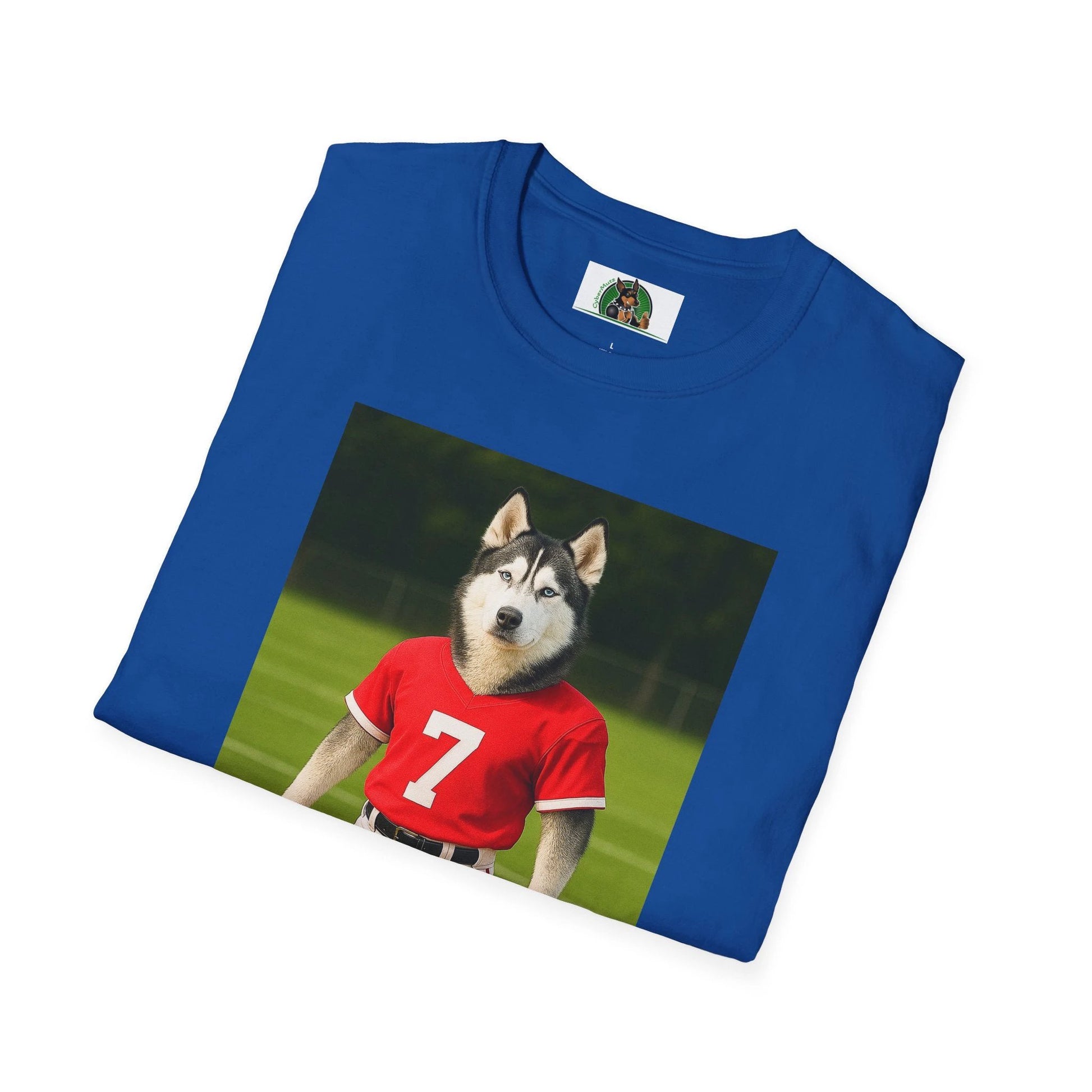 Husky Football T-Shirt — Sports Dog Tee T-Shirt Printify