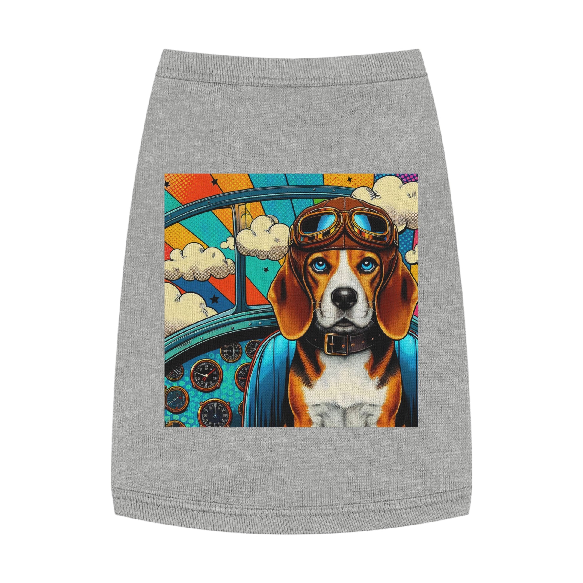 Pet Tank Top Beagle Pilot Dog Pets Printify M Heather 