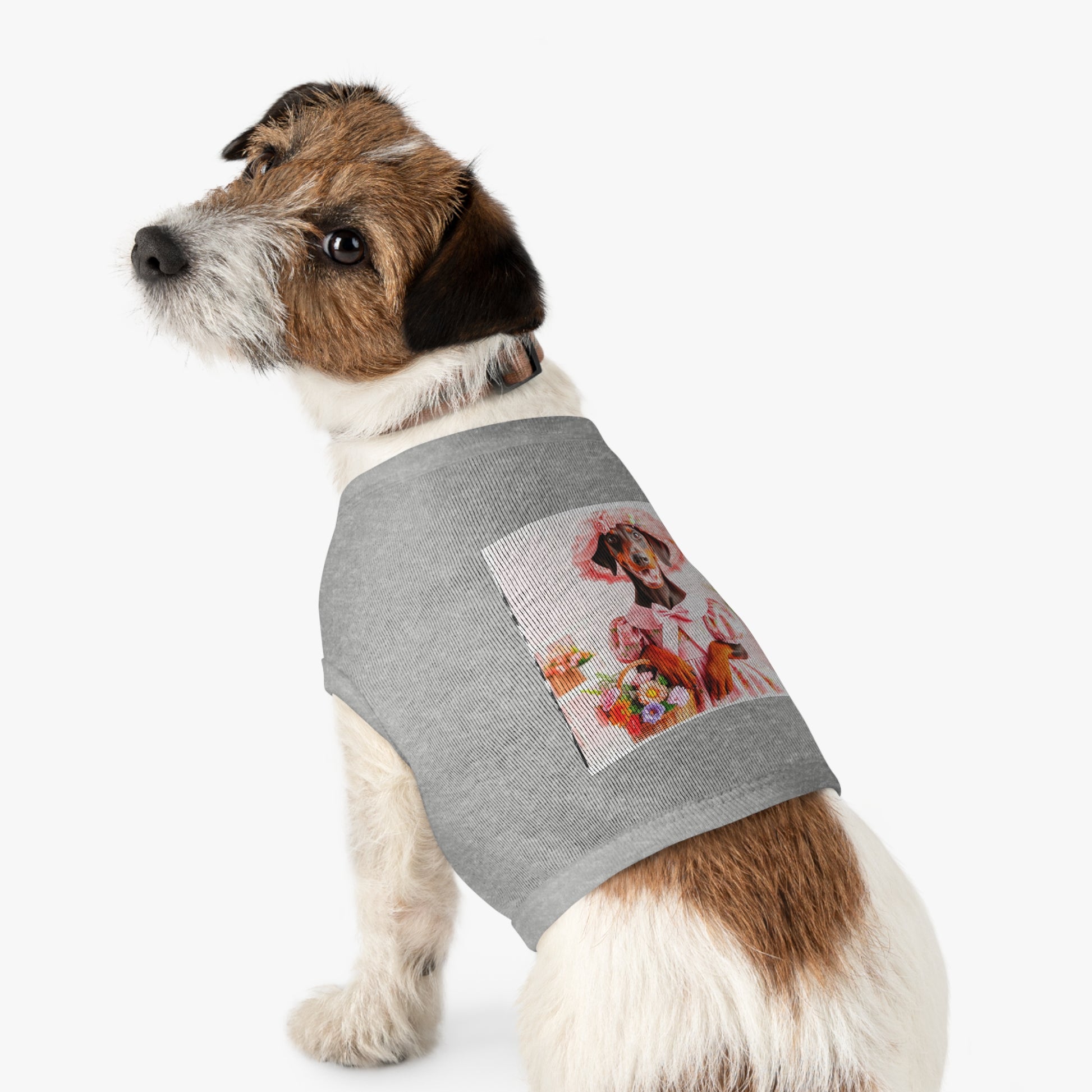 Pet Tank Top Doberman easter fun t shirt Pets Printify