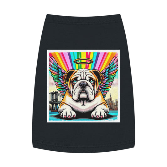 Pet Tank Top Bulldog heavenly angel t shirt Pets Printify M Black