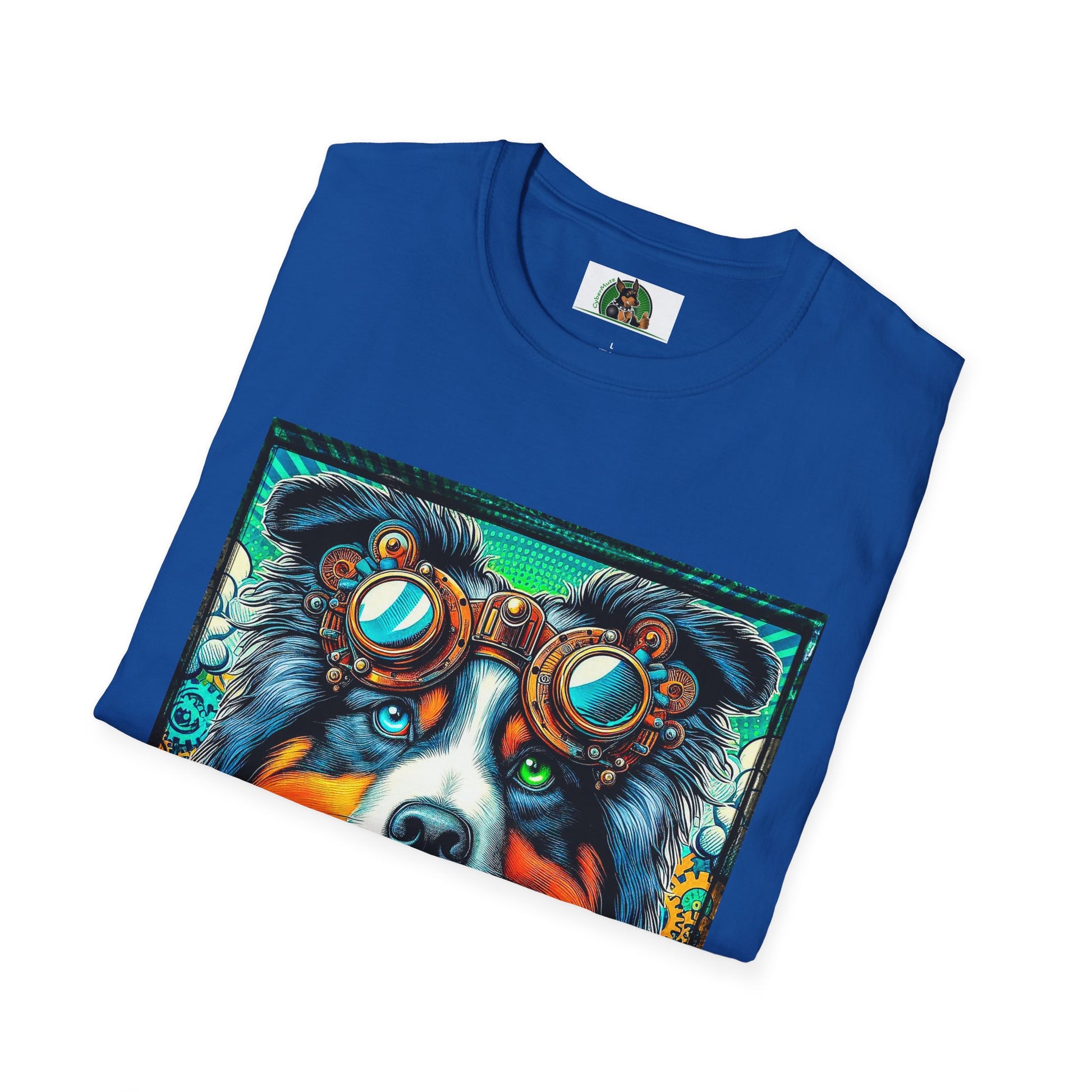 Australian Shepherd Bright Steampunk Dog T-Shirt Printify
