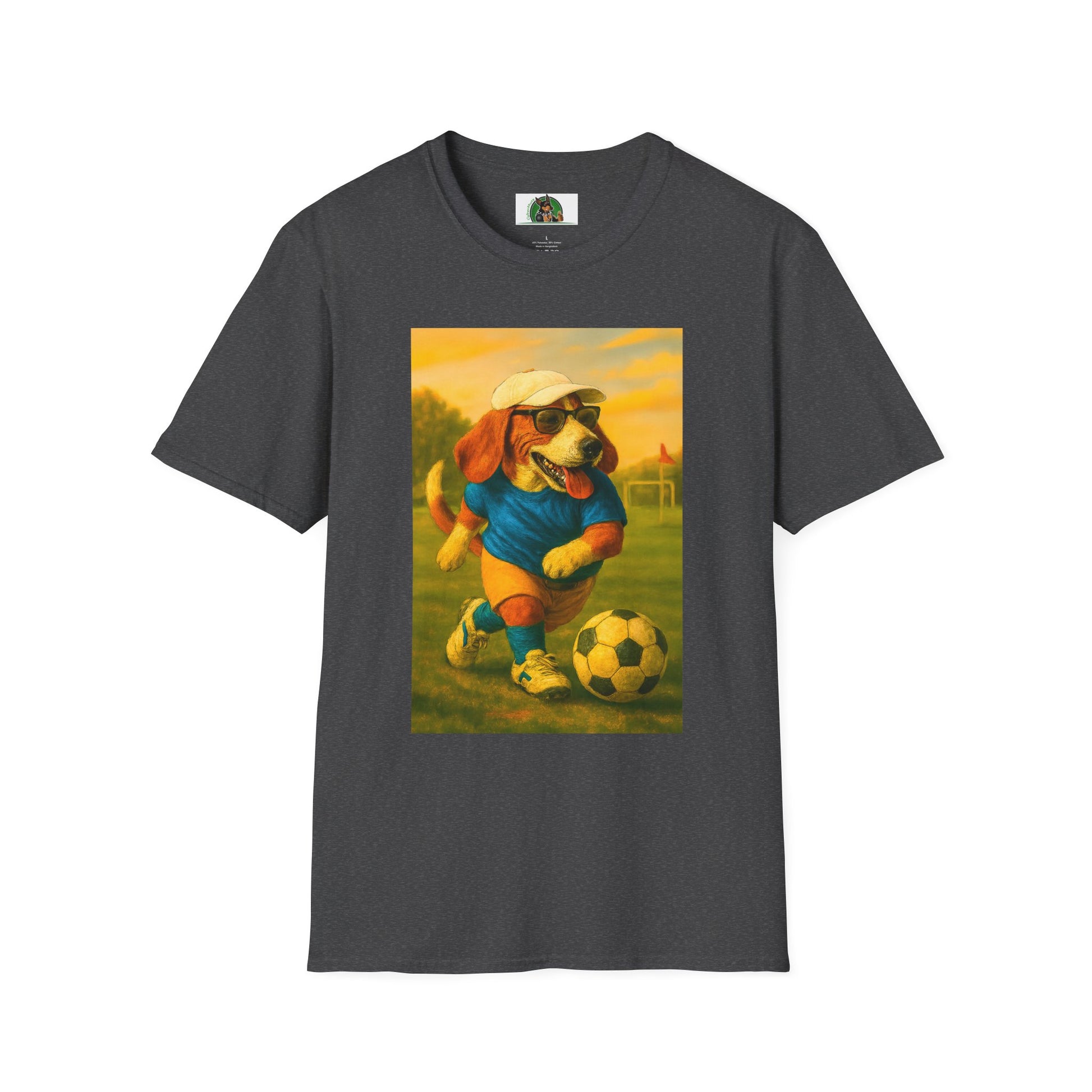 Sports Beagle Soccer T-Shirt T-Shirt Printify Dark Heather XS