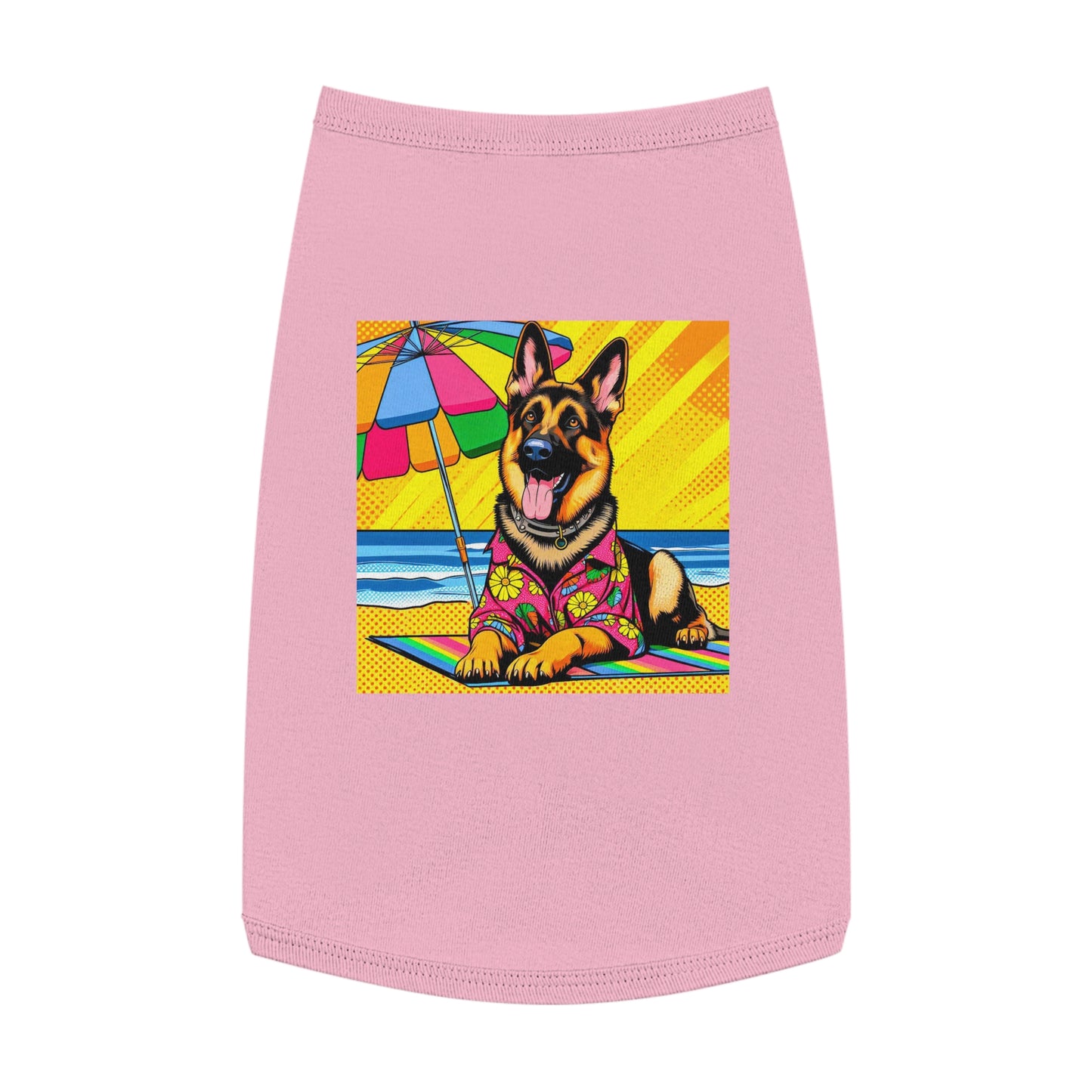 Pet Tank Top German Shepherd vacation Pets Printify L Pink