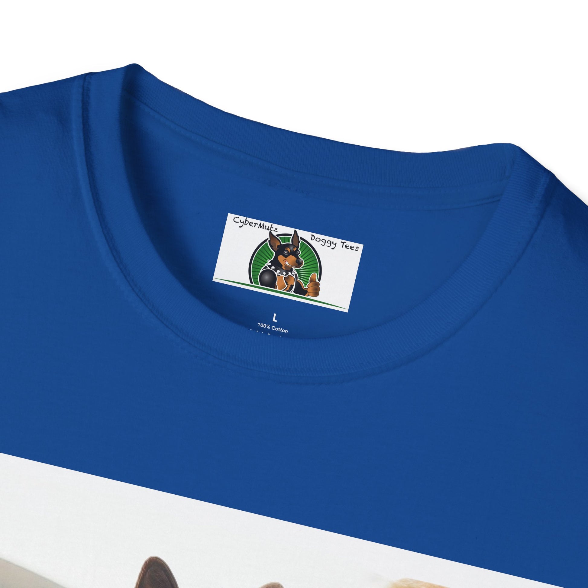 German Shepherd Dog Road Biking! Unisex Softstyle T-Shirt T-Shirt Printify