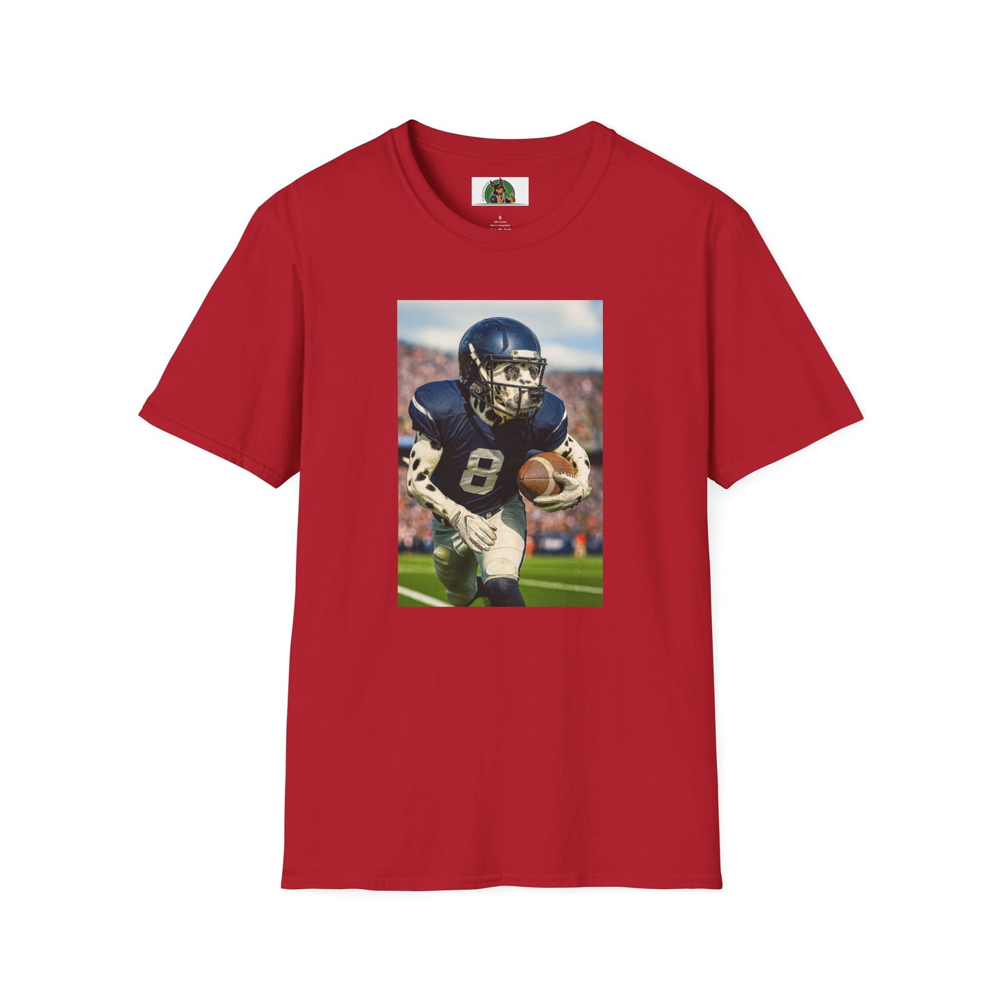 Football Dalmatian Sports T-Shirt T-Shirt Printify Cherry Red S
