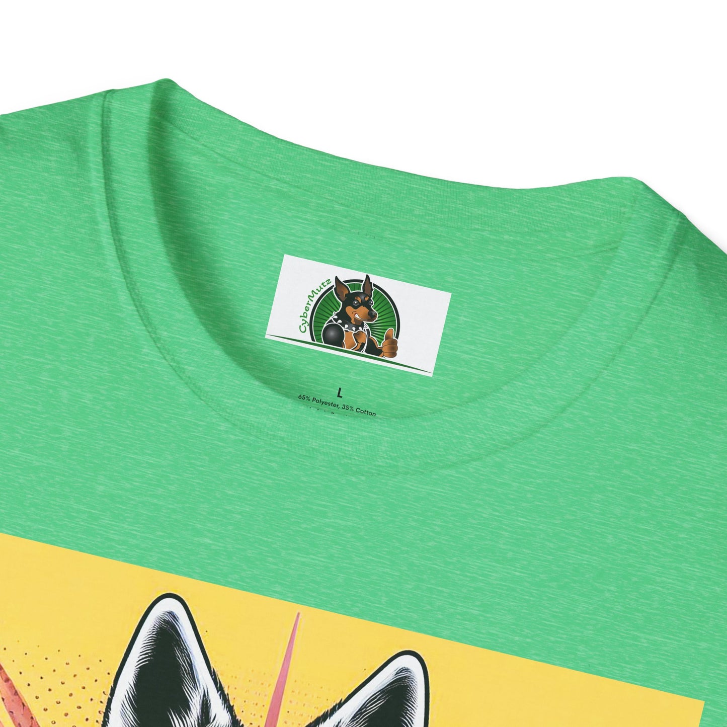 German Shepherd arms and flexing shirt