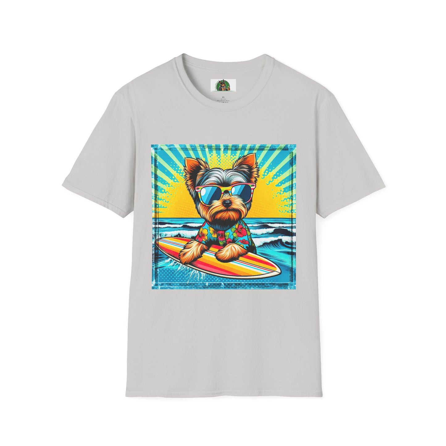 Yorkie pop art cutie shirt T-Shirt Printify S Ice Grey