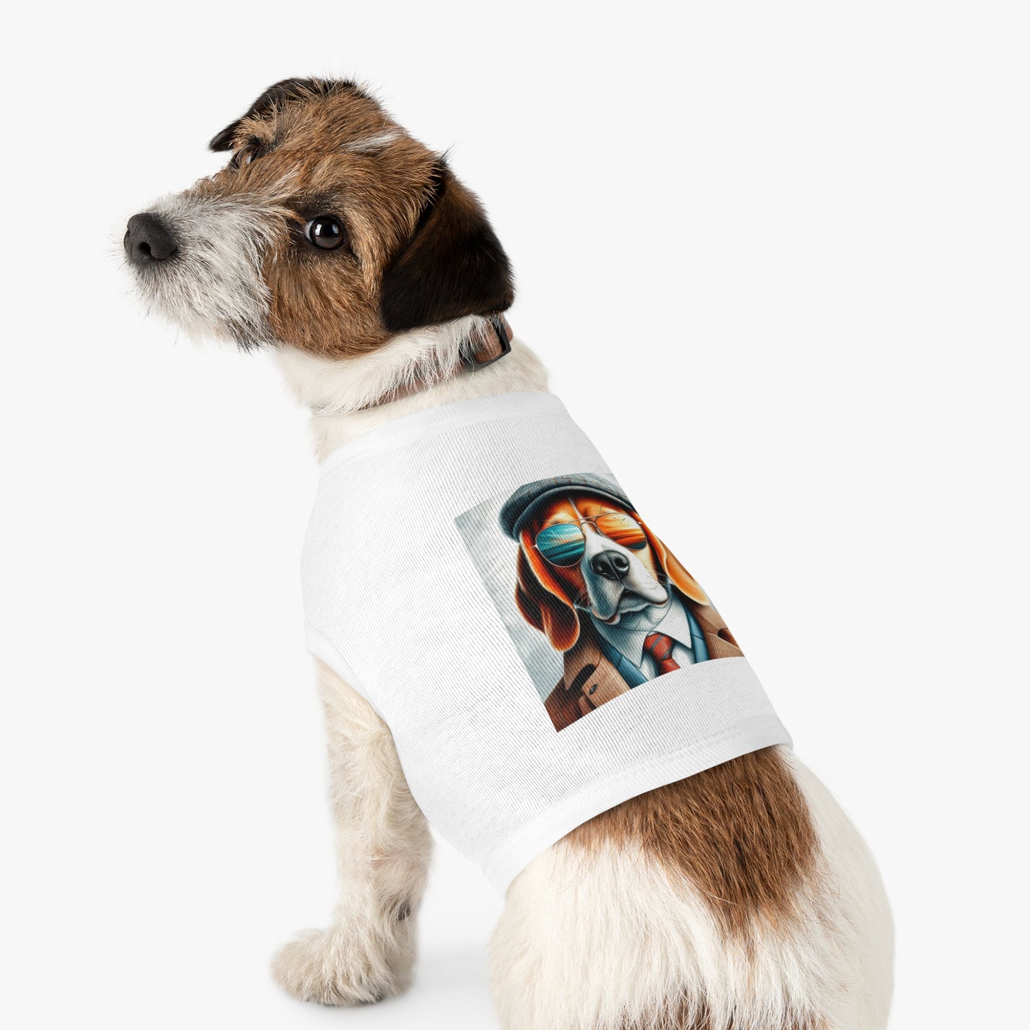 Pet Tank Top Beagle Classy Suit Pets Printify   