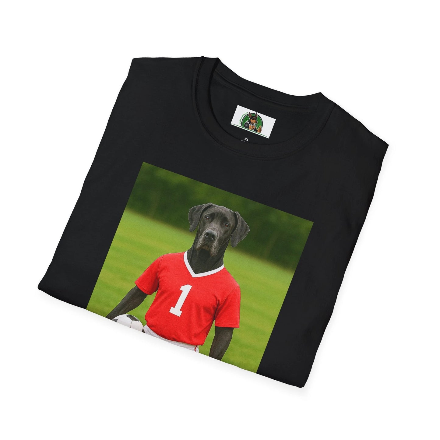 Great Dane Soccer T-Shirt — Sports Dog Tee by Printify