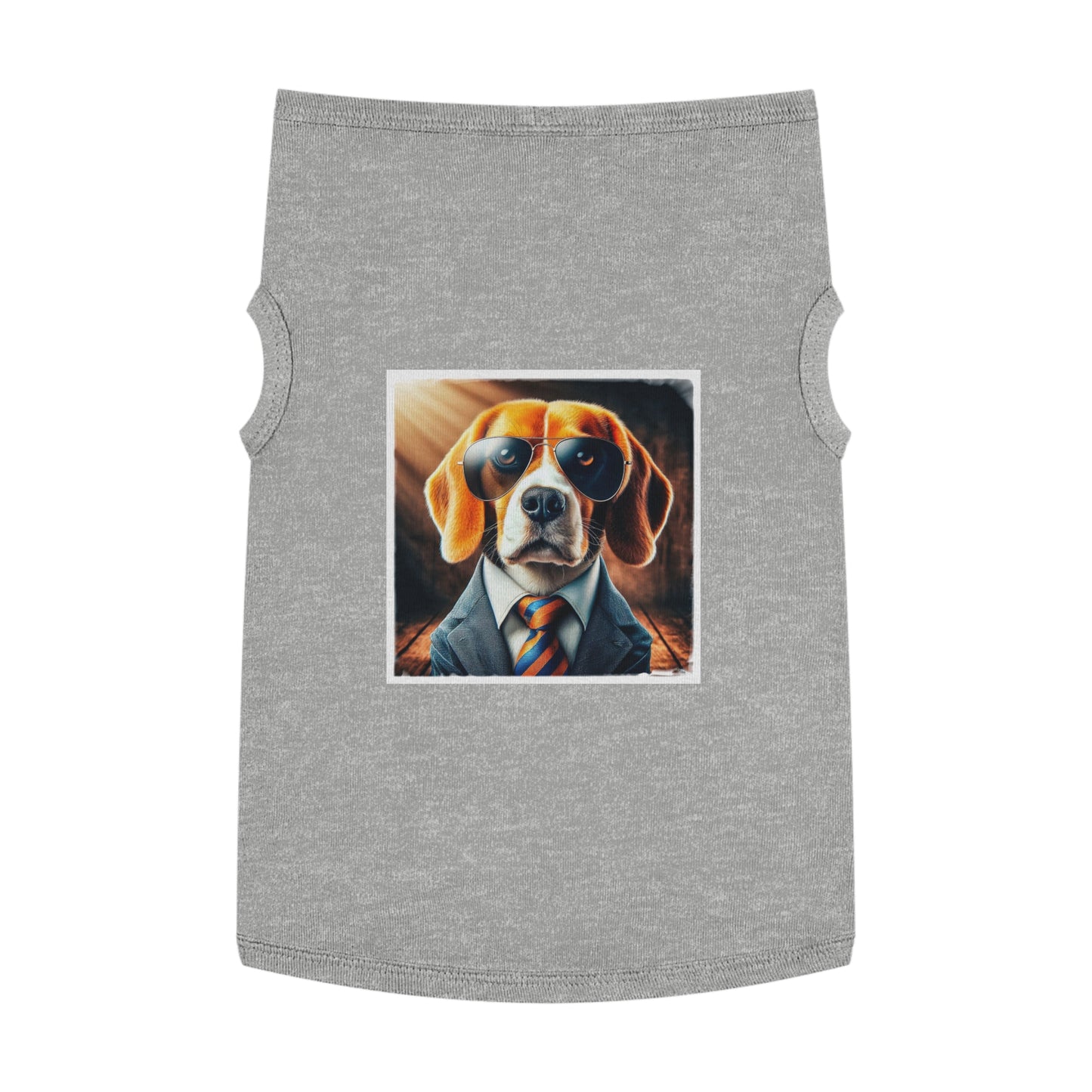 Pet Tank Top Beagle In Suit Pets Printify XL Heather 