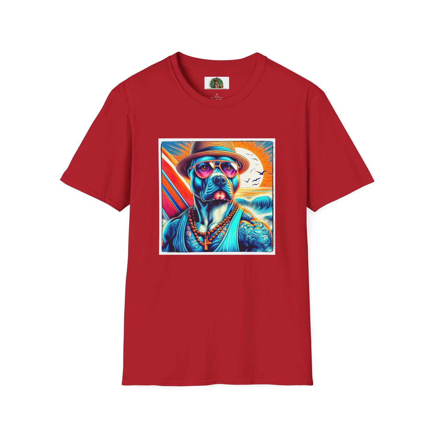 Pit Bull T-Shirt Printify S Cherry Red