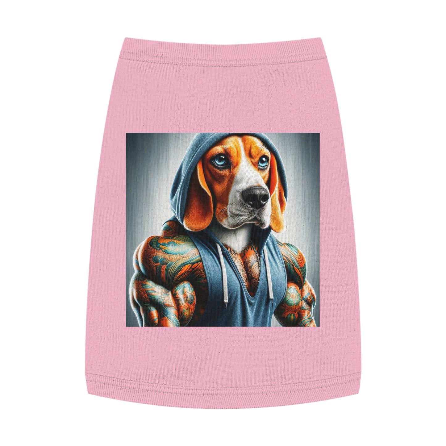 Pet Tank Top Beagle Muscle Dog In Hoodie Pets Printify M Pink 