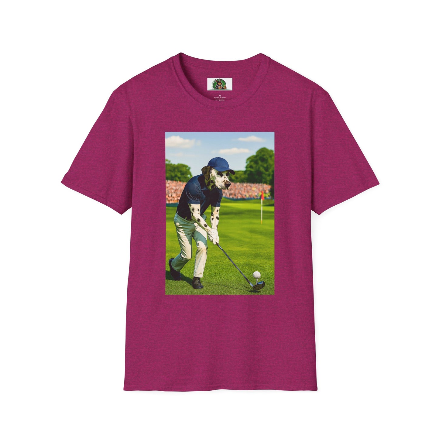 Golf Dalmatian Sports T-Shirt T-Shirt Printify Antique Heliconia S