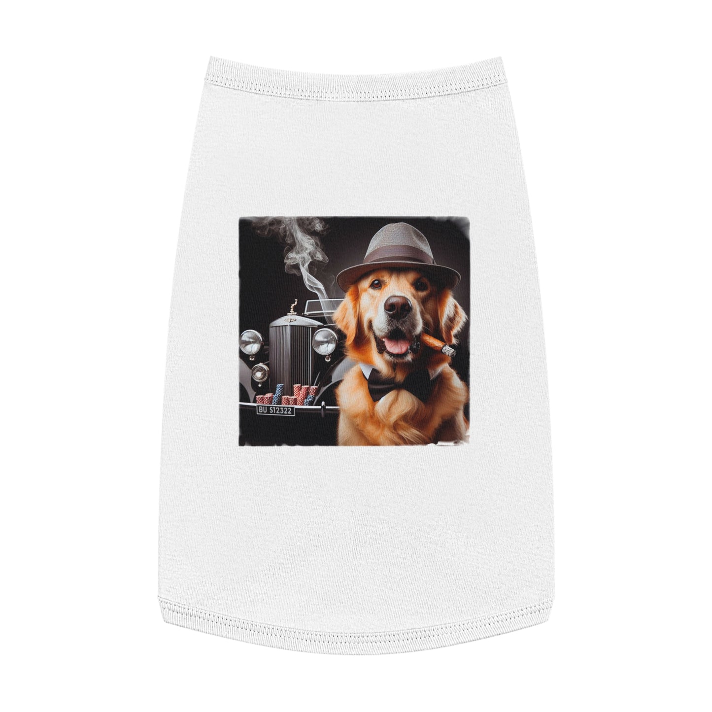 Golden Retriever pet tank top Pets Printify L White 