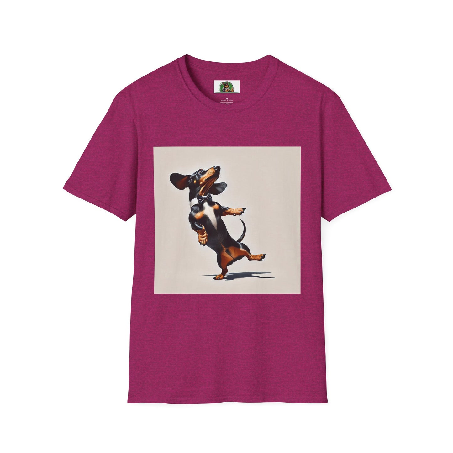 Dachshund Dancing Dog T-Shirt - Fun and Playful Unisex Tee T-Shirt Printify S Antique Heliconia