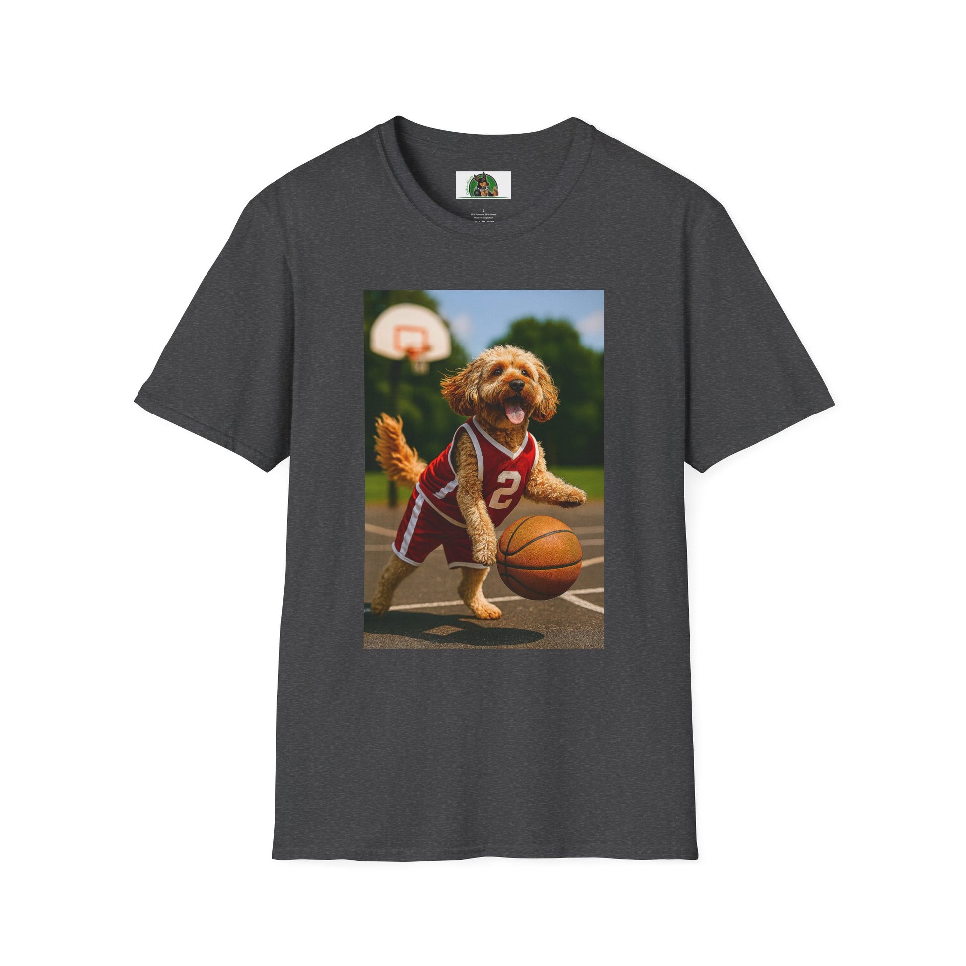 Sports Cockerpoo Basketball T-Shirt T-Shirt Printify Dark Heather XS