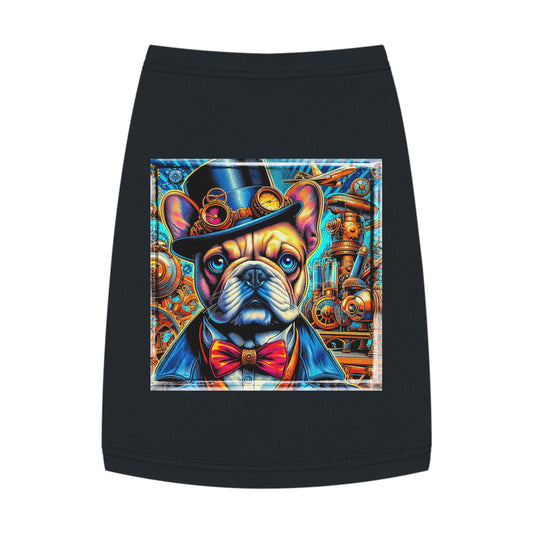 Pet Tank Top French Bulldog steam punk city t shirt Pets Printify M Black