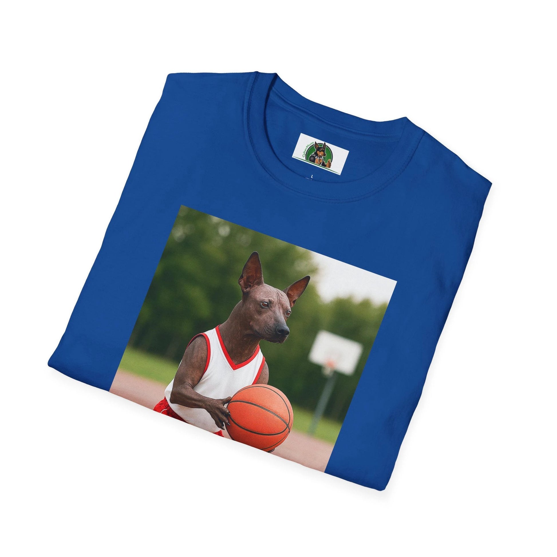 Mexican Hairless Dog Basketball T-Shirt — Dog Lover Sports Tee T-Shirt Printify