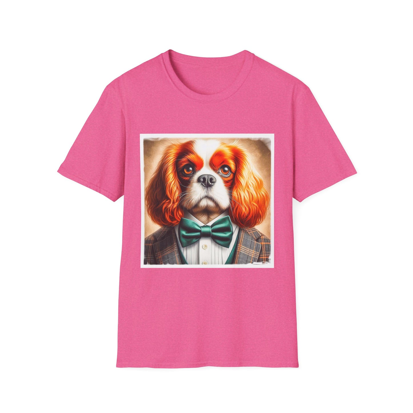 Cavalier King Charles Spaniel Suit and Tie T Shirt T-Shirt Printify S Heather Heliconia