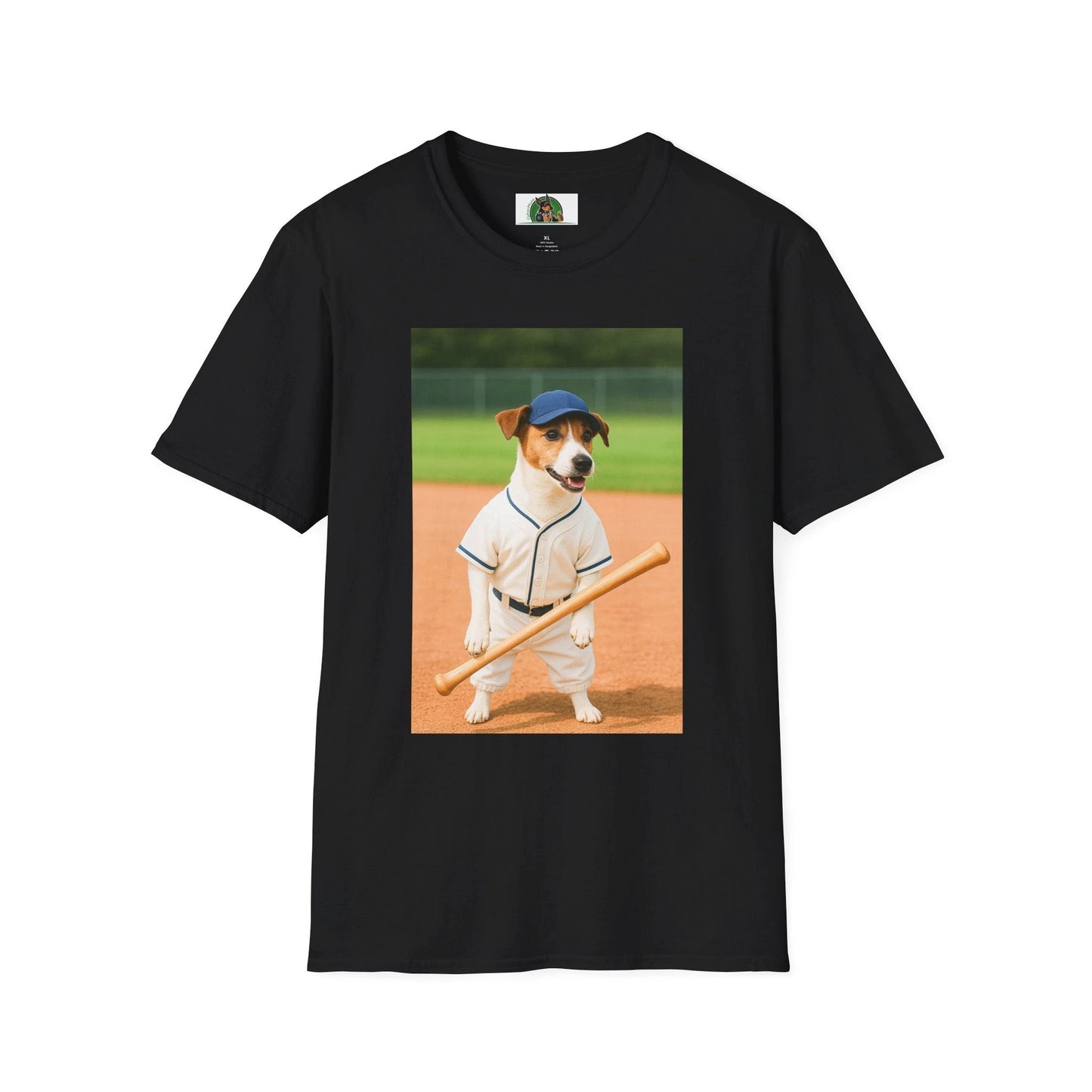 Jack Russell Baseball Tee — Sports Dog T-Shirt T-Shirt Printify Black S