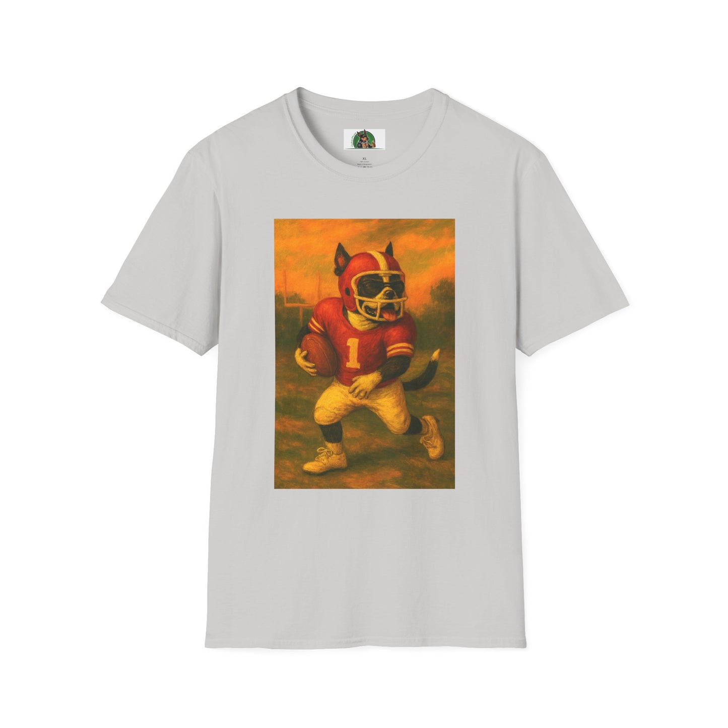 Sports Boston Terrier Football Unisex T-Shirt T-Shirt Printify Ice Grey S