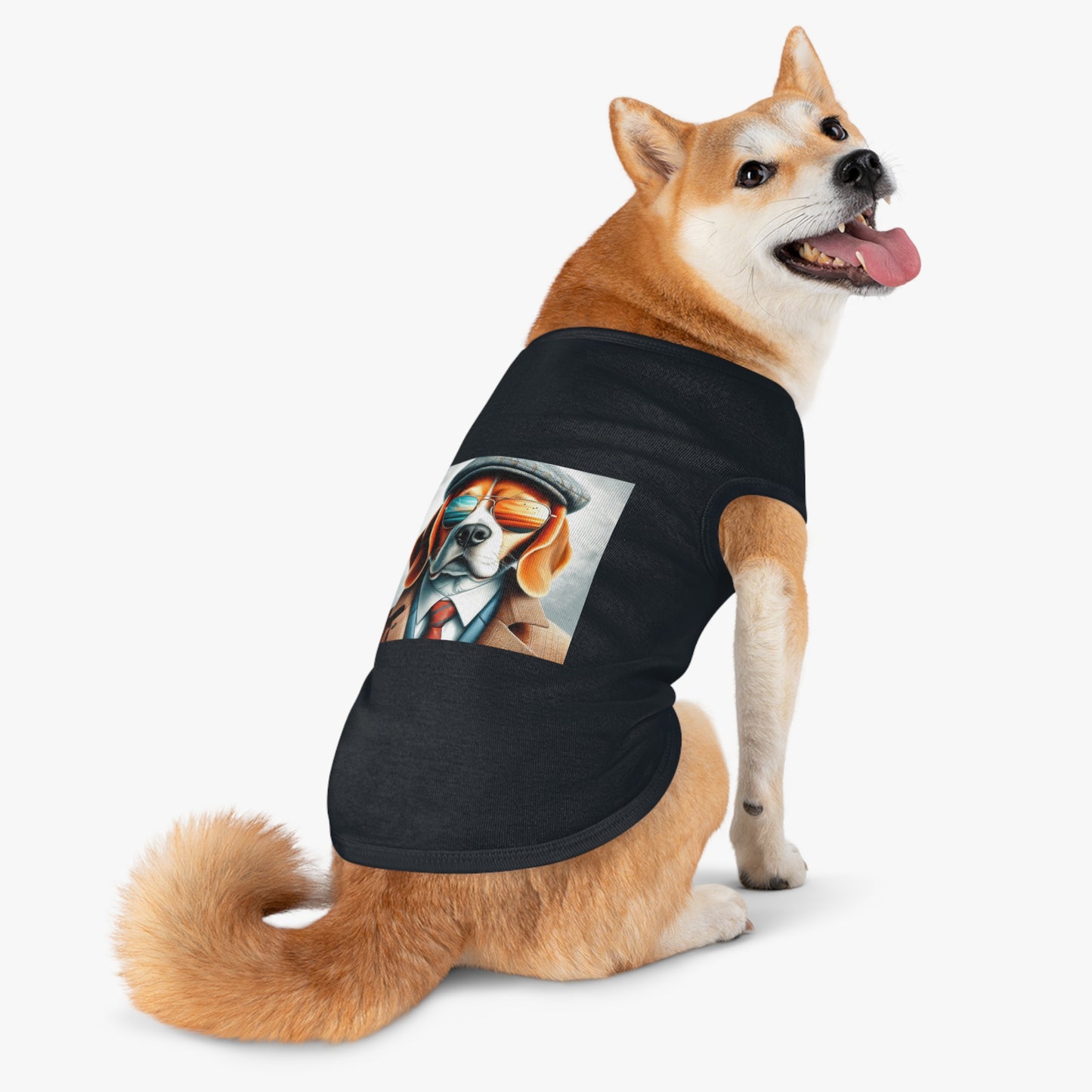 Pet Tank Top Beagle Classy Suit Pets Printify   