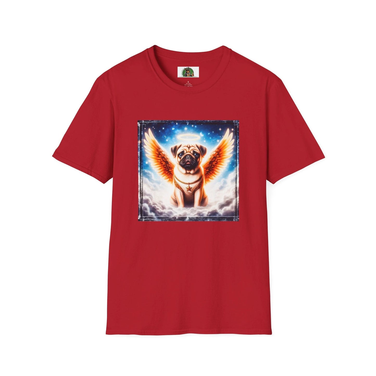 Pug Angel T-Shirt T-Shirt Printify S Cherry Red