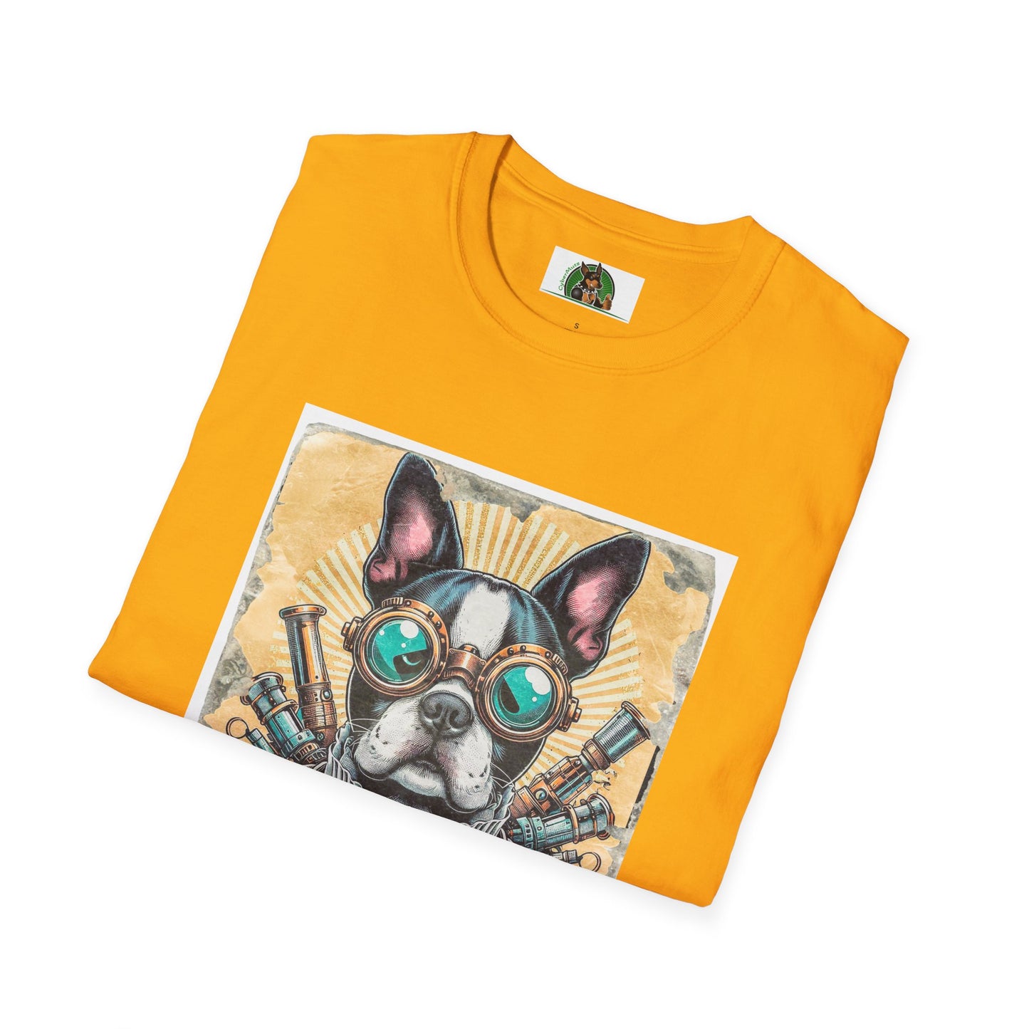 Boston Terrier Steampunk Dog Shirt T-Shirt Printify   