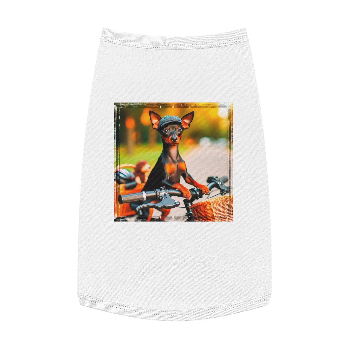 Dog Tank Top - Min Pin Tank Tops Pets Printify L White 