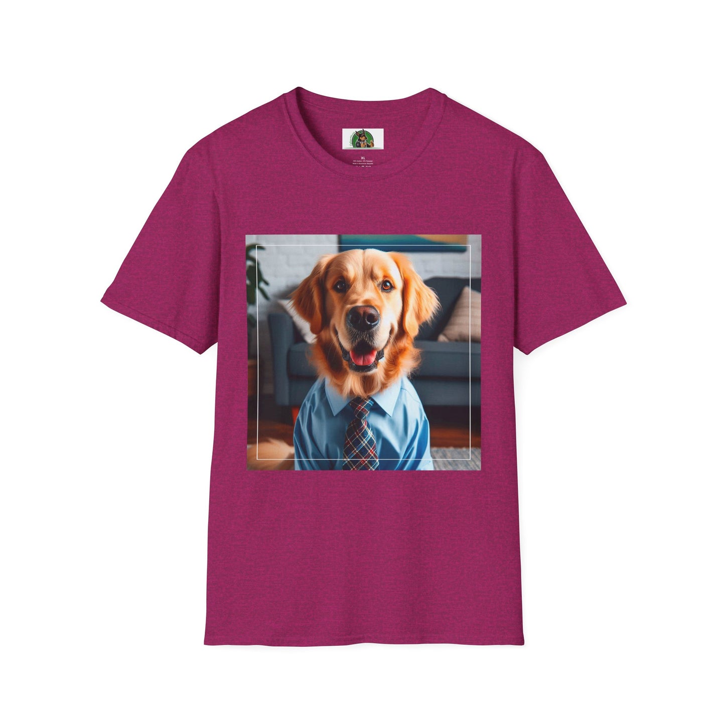 Golden Retriever T-Shirt Printify S Antique Heliconia