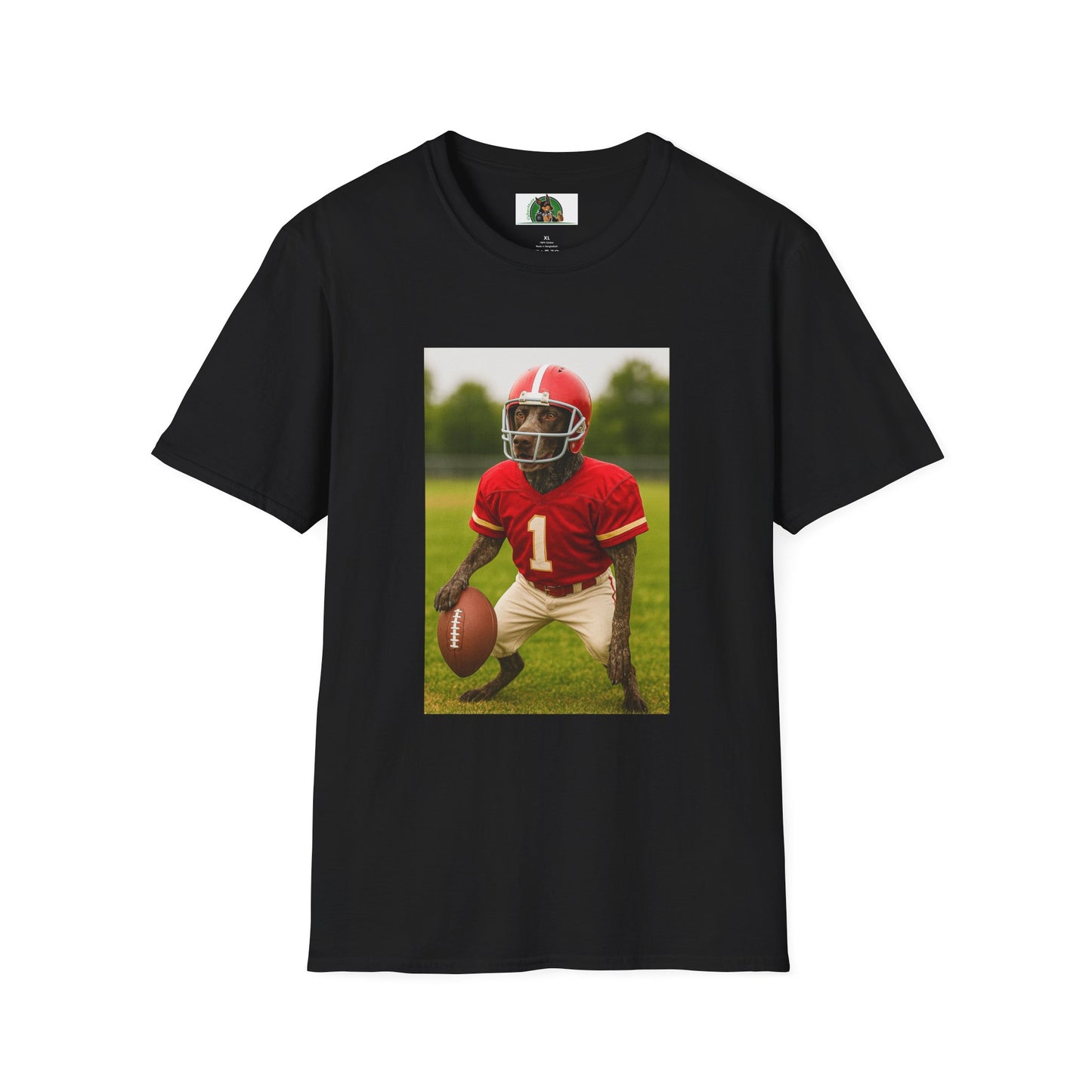 German Shorthaired Pointer Football T-Shirt — GSP Sports Tee T-Shirt Printify Black XS