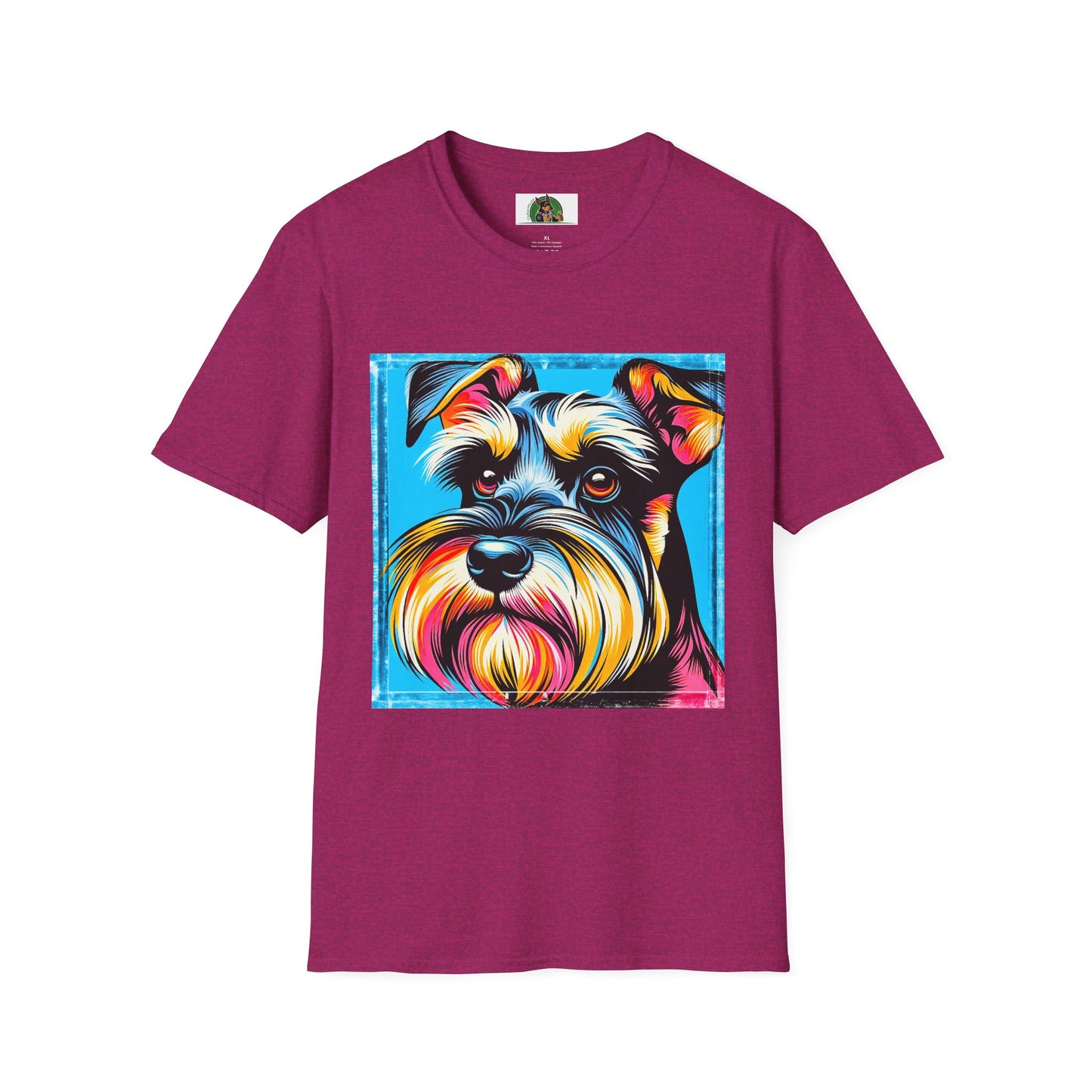 Schnauzer T-Shirt with Miniature Schnauzer Design T-Shirt Printify S Antique Heliconia 